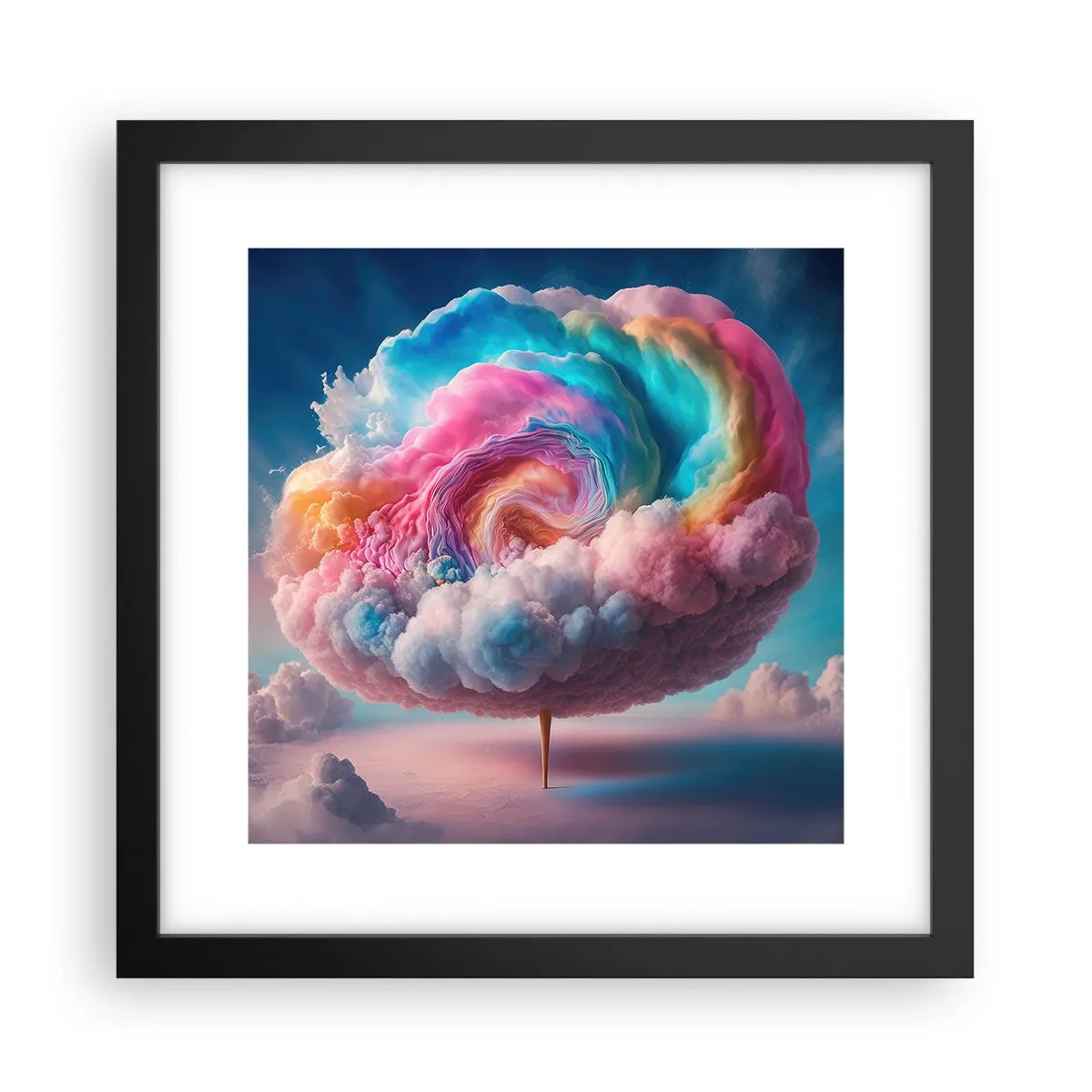 Poster in einem schwarzem Rahmen - Traum von einem Vergnügungspark - 30x30 cm