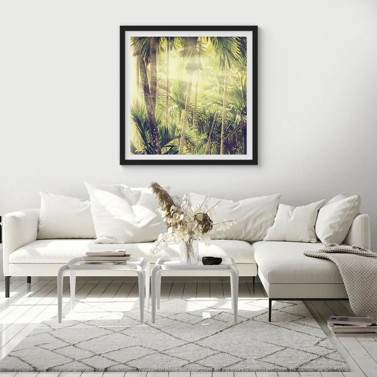 Poster in einem schwarzem Rahmen - In grüner Hitze - 30x30 cm