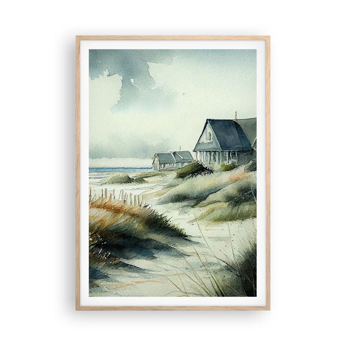 Poster in einem Rahmen aus heller Eiche - Abseits vom Trubel - 70x100 cm