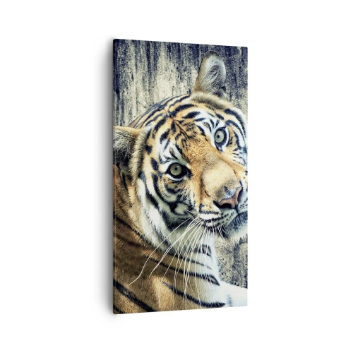 Bild auf Leinwand - Leinwandbild - Portrait in Lichtstrahlen - 55x100 cm