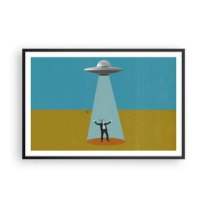 Poster in einem schwarzem Rahmen - Nahe Begegnung - 91x61 cm