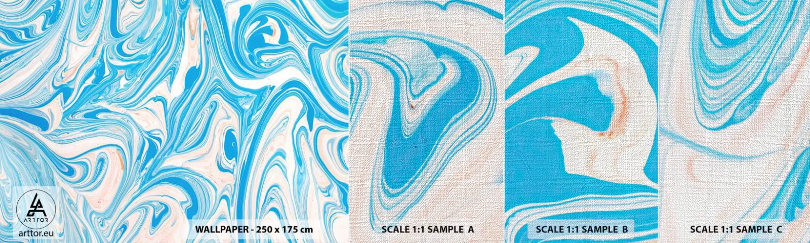 Fototapeten Muster Premium Canvas - Sumpf in Türkis - Abstraktion, Stück, Modernes Muster - 100x30 cm