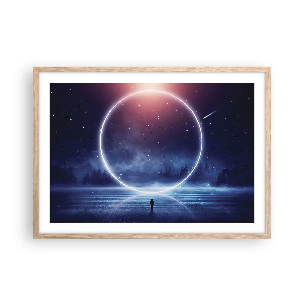 Poster in einem Rahmen aus heller Eiche - Sie sind schon da ... - 70x50 cm