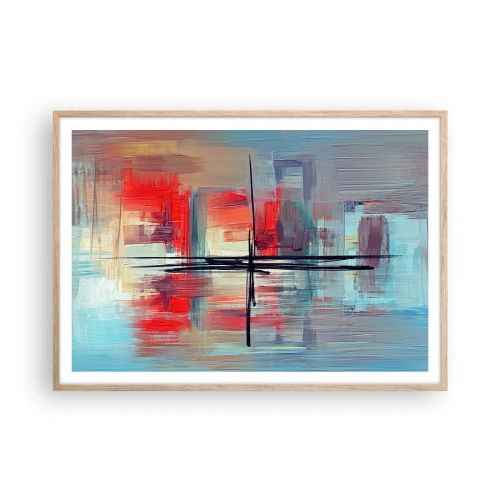 Poster in einem Rahmen aus heller Eiche - Landschaft in einer unbekannten Dimension - 100x70 cm