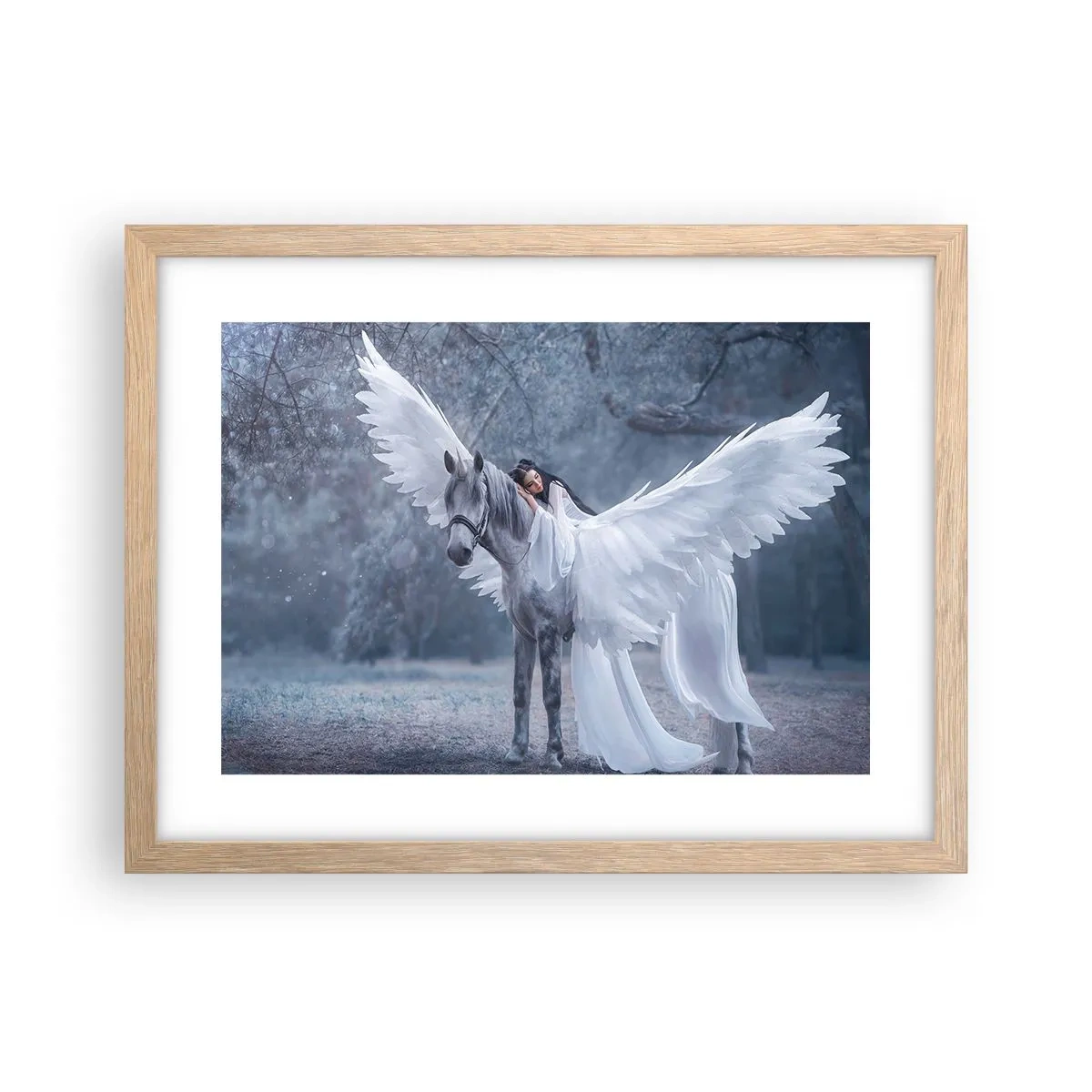 Poster in einem Rahmen aus heller Eiche - Ein inspirierter Moment - 40x30 cm
