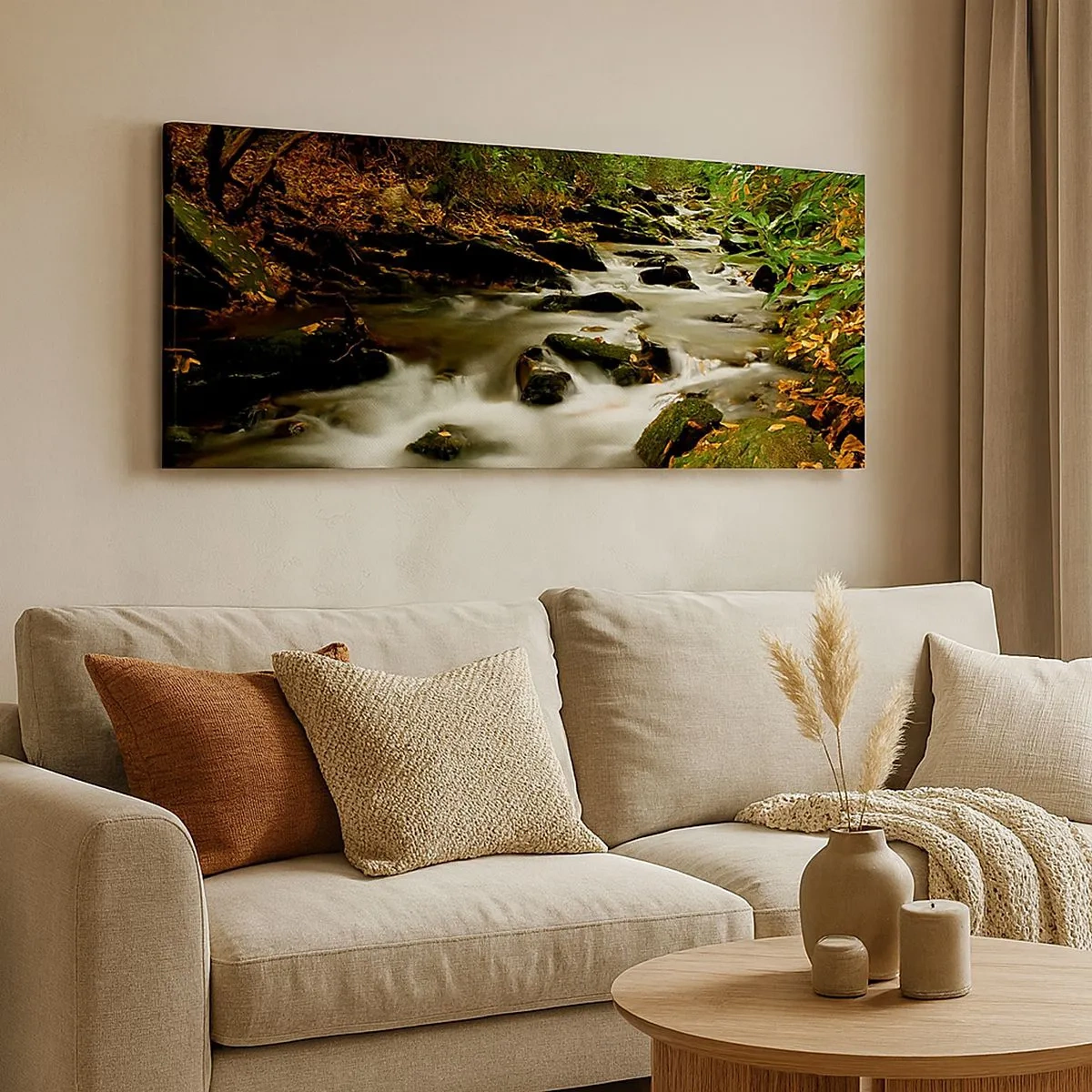 Bild auf Leinwand - Leinwandbild - Wie flüssiges Silber - 100x40 cm