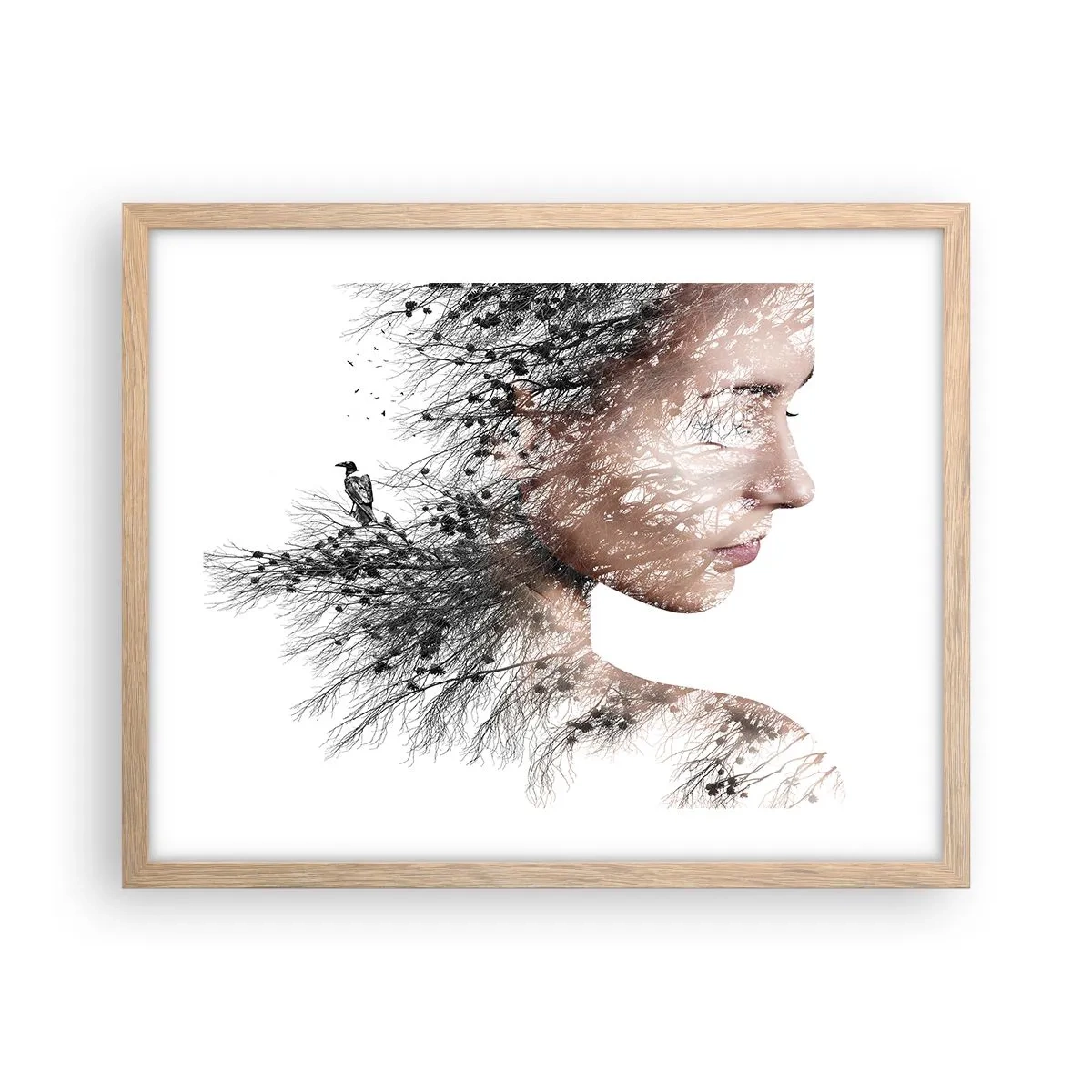 Poster in einem Rahmen aus heller Eiche - Der Geist des Waldes - 50x40 cm