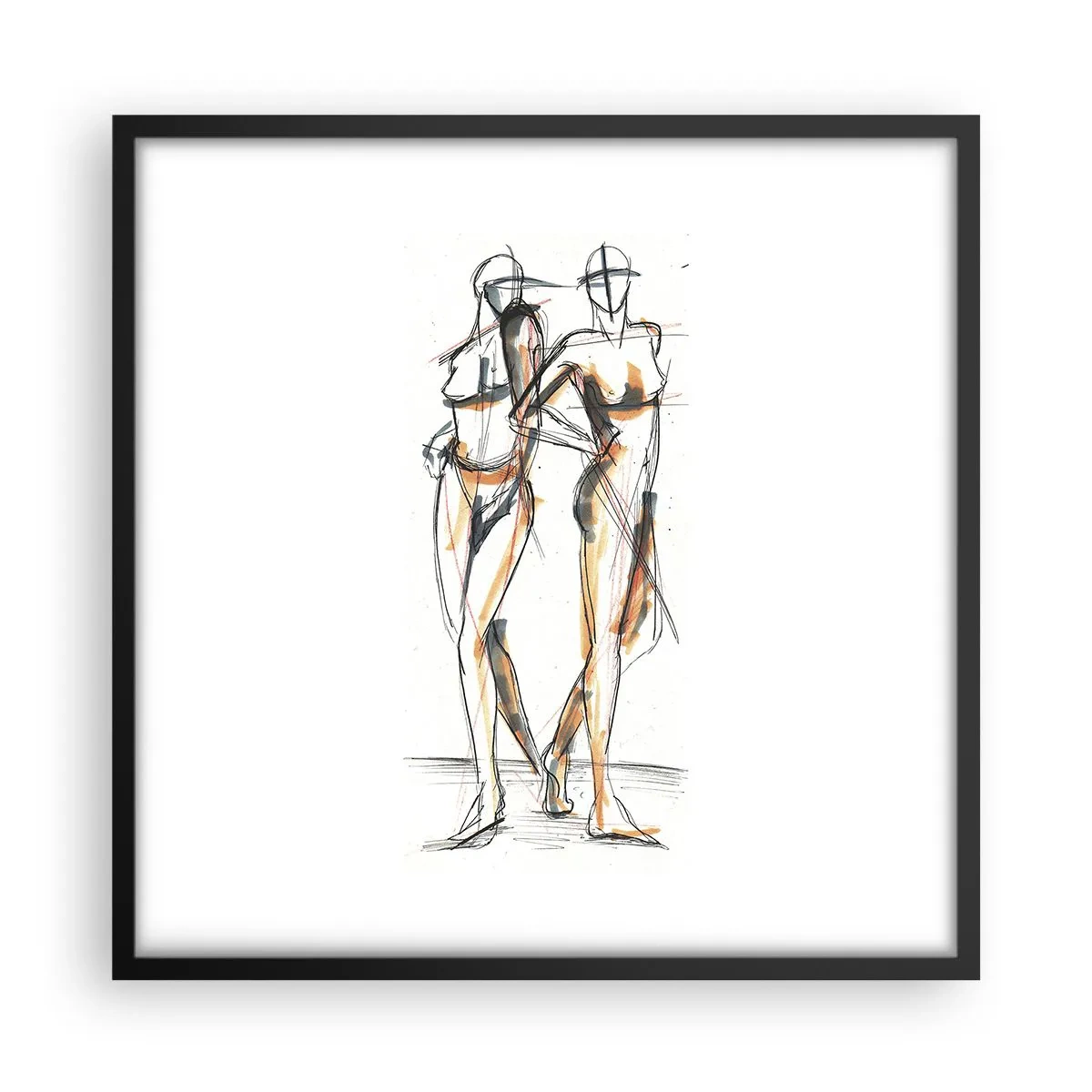 Poster in einem schwarzem Rahmen - Studie der Gnade - 50x50 cm