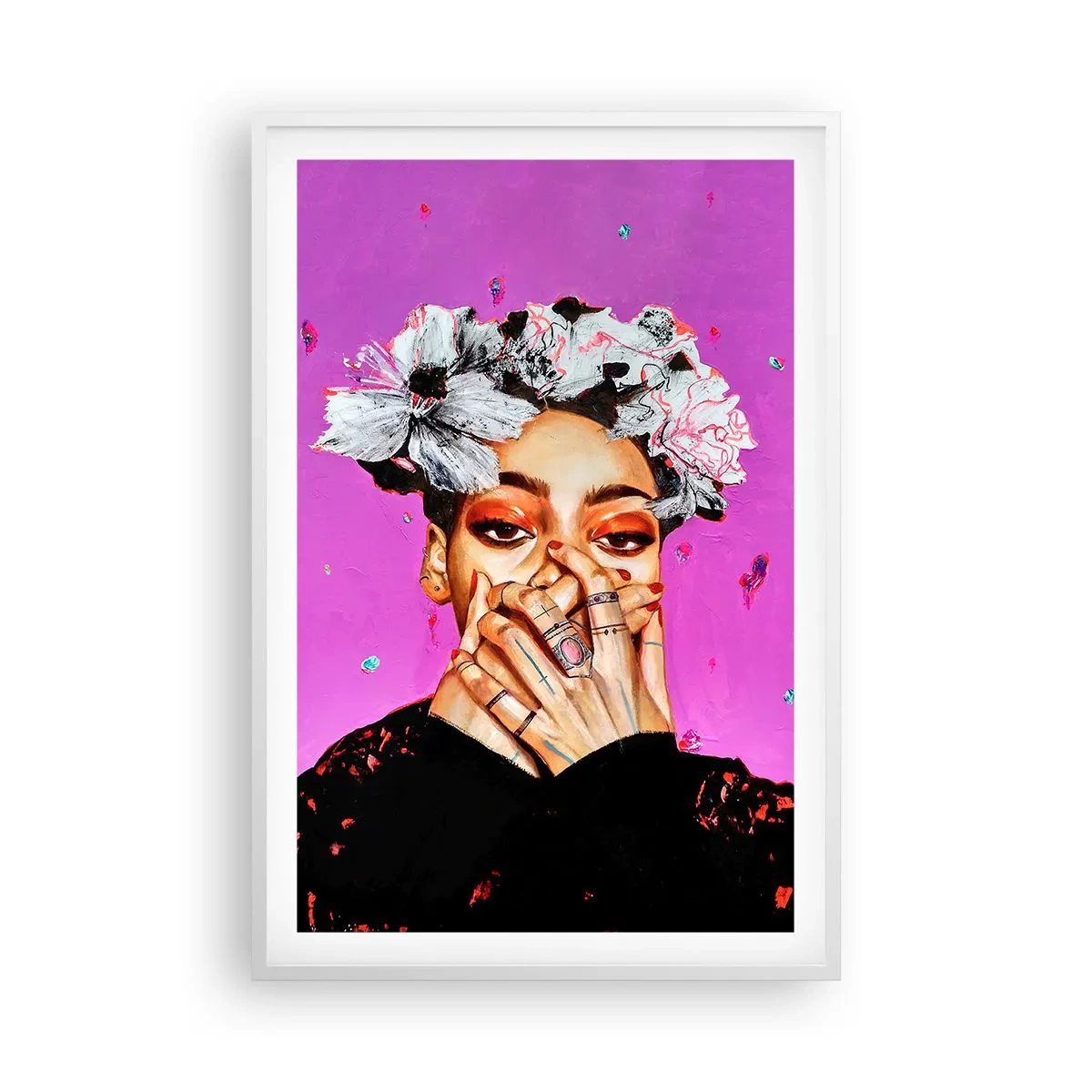 Poster in einem weißen Rahmen - Bisschen verrückt - 61x91 cm