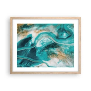 Poster in einem Rahmen aus heller Eiche - Der Fluss aus Gold - 50x40 cm