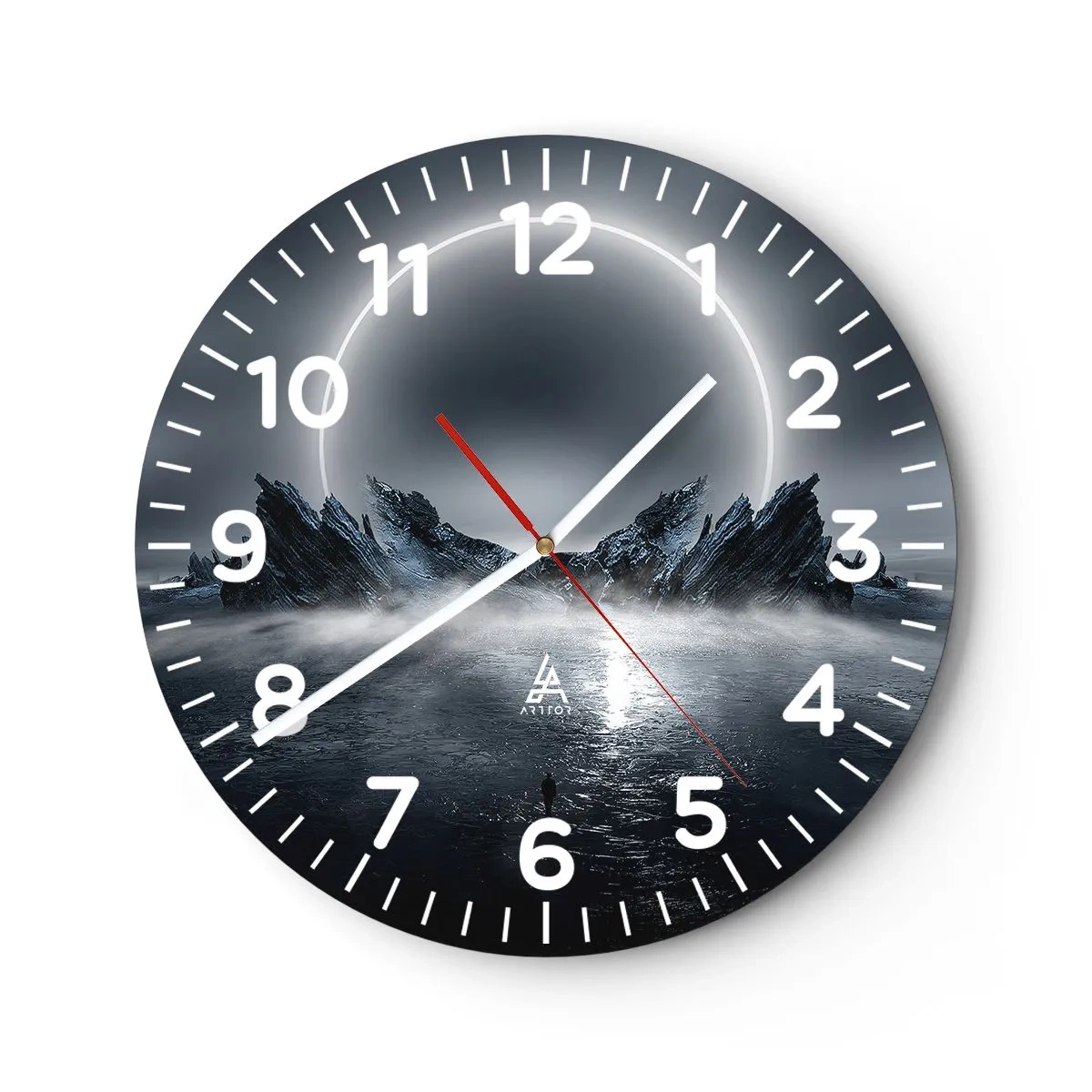 Wanduhr - Glasuhr - Ende der Geschichte - 40x40 cm