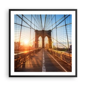 Poster in einem schwarzem Rahmen - Auf der goldenen Brücke - 60x60 cm