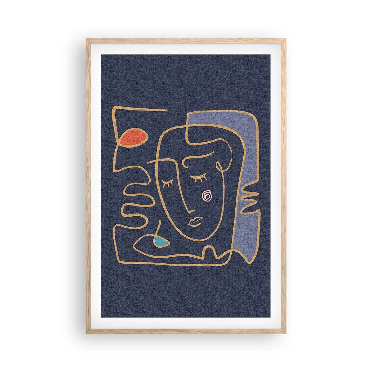 Poster in einem Rahmen aus heller Eiche - In Gedanken - 61x91 cm