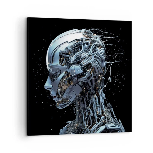 Bild auf Leinwand - Leinwandbild - Technologie ist eine Frau - 60x60 cm