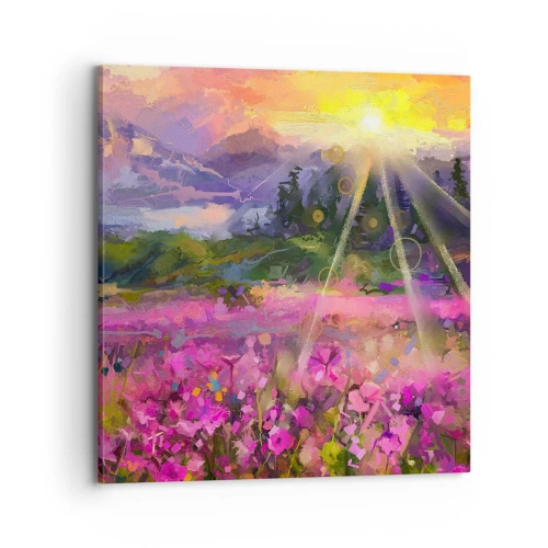 Bild auf Leinwand - Leinwandbild - Im Tal unter dem Schutz der Sonne - 70x70 cm