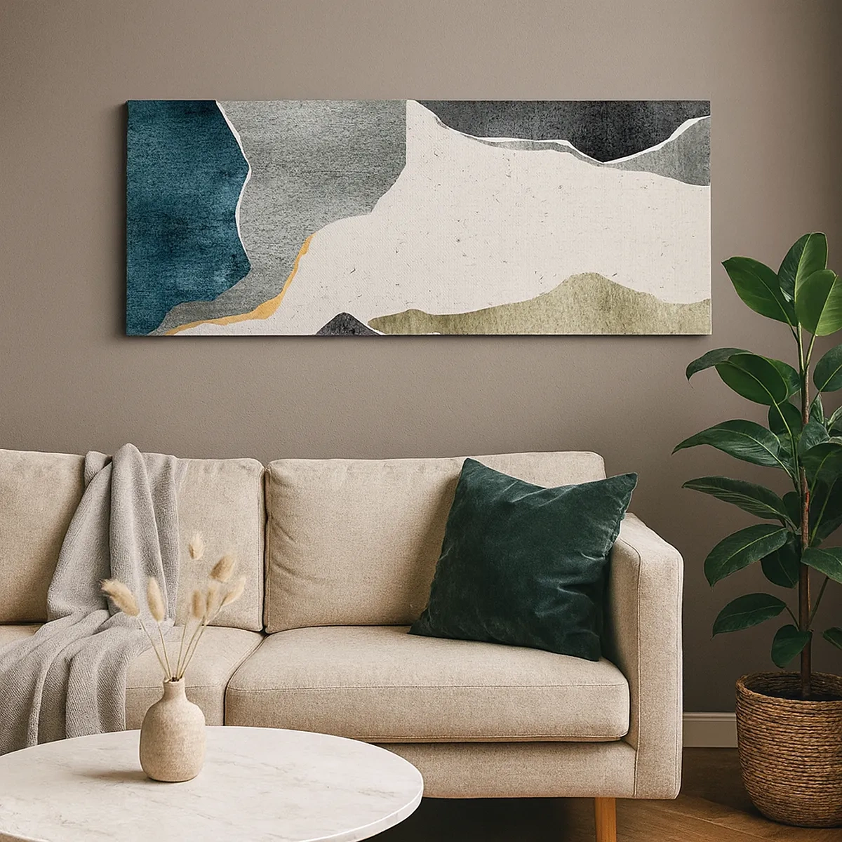 Bild auf Leinwand - Leinwandbild - Mosaikkomposition mit Goldfaden - 30x30 cm