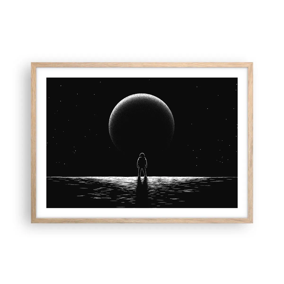 Poster in einem Rahmen aus heller Eiche - Angesicht zu Angesicht - 70x50 cm