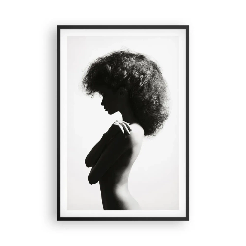 Poster in einem schwarzem Rahmen - Wie eine Blume auf einem schlanken Stiel - 61x91 cm