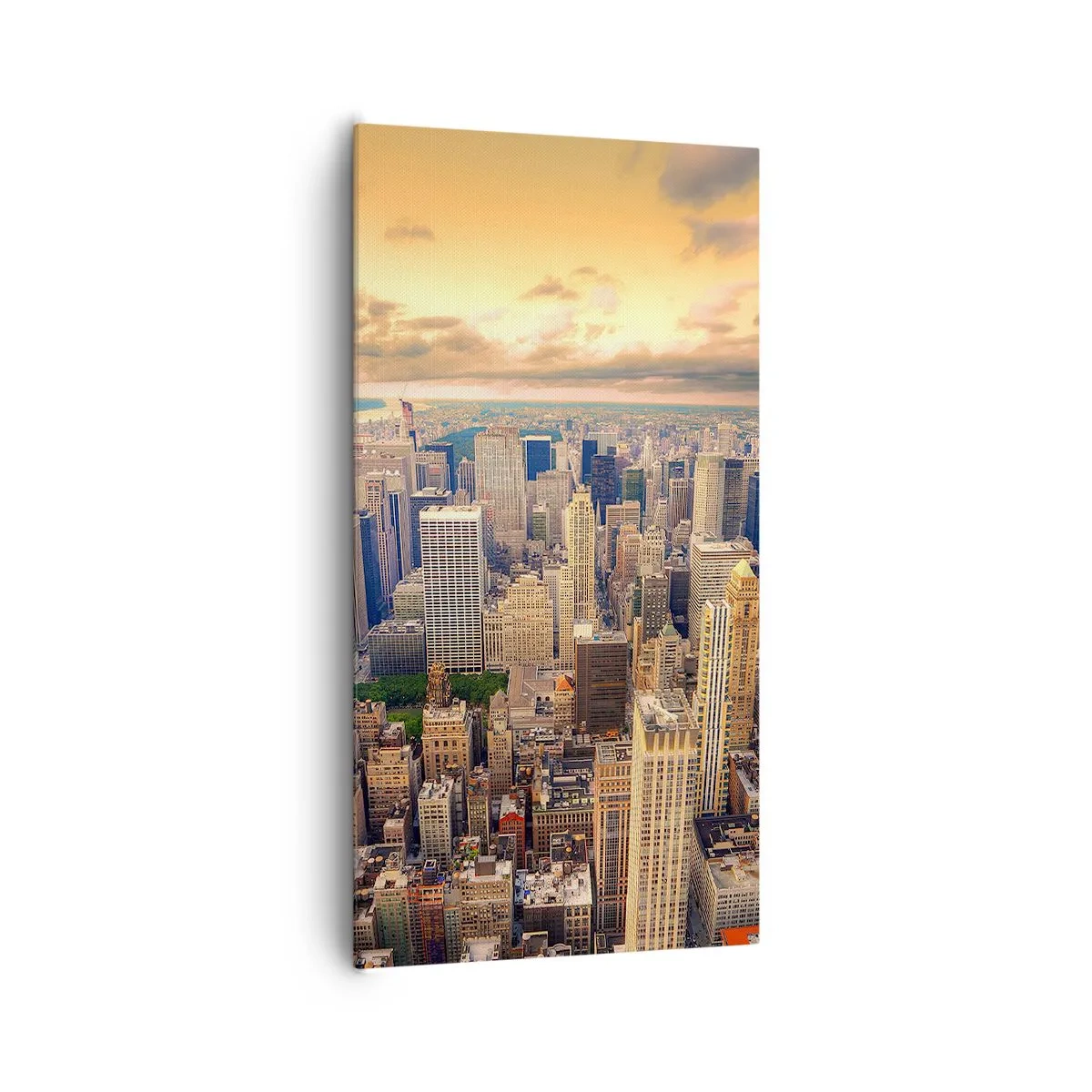 Bild auf Leinwand - Leinwandbild - Vergoldete Metropole - 65x120 cm