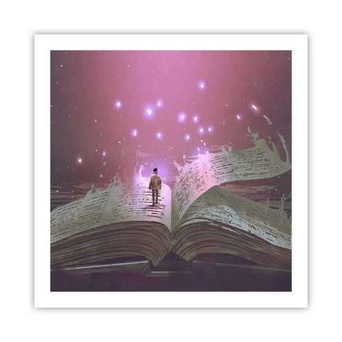 Poster - Einladung in eine andere Welt - lesen Sie! - 60x60 cm