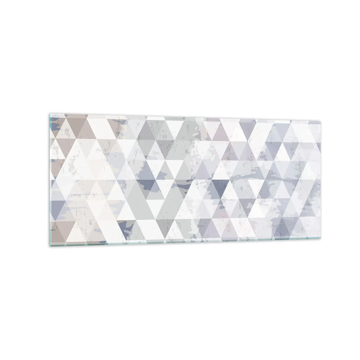 Glasbild - Bild auf glas - Geometrisches Dreiecksmuster in Pastelltönen - 120x50cm - Im Rhythmus auf drei - Moderne Wanddekoration für Wohnzimmer und Schlafzimmer ARTTOR