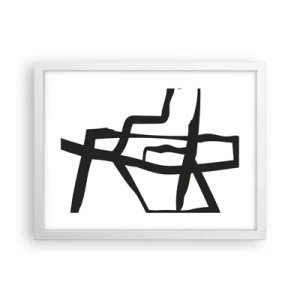 Poster in einem weißen Rahmen - Schwarz-Weiß-Design - 40x30 cm