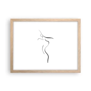 Poster in einem Rahmen aus heller Eiche - Flüchtig wie eine Welle - 40x30 cm