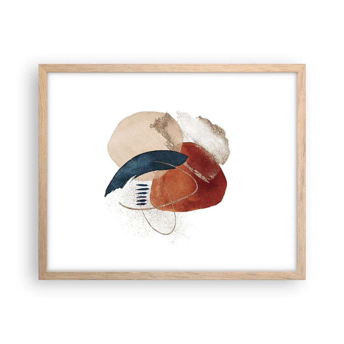 Poster in einem Rahmen aus heller Eiche - Ovale Komposition - 50x40 cm