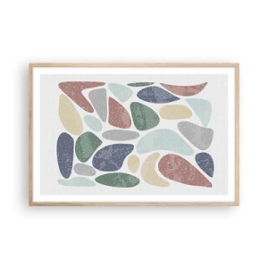 Poster in einem Rahmen aus heller Eiche - Mosaik aus pulverförmigen Farben - 91x61 cm