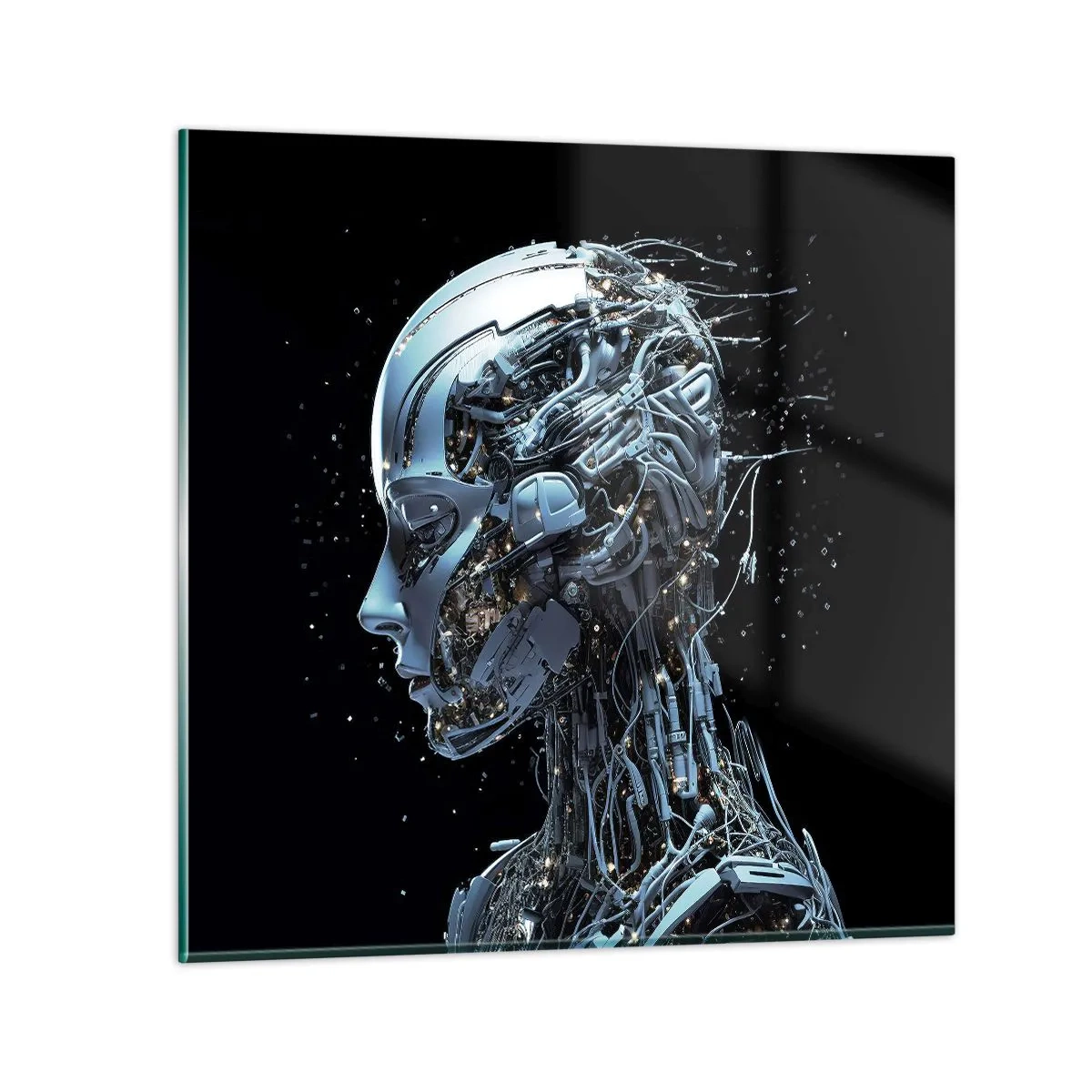 Glasbild - Bild auf glas - Technologie ist eine Frau - 30x30 cm