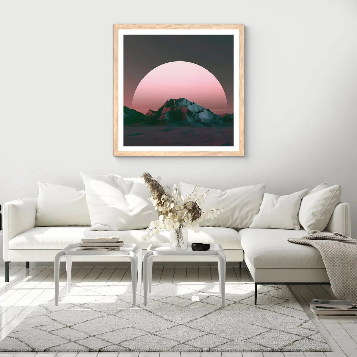 Poster in einem Rahmen aus heller Eiche - In einer Nachbargalaxie - 40x40 cm
