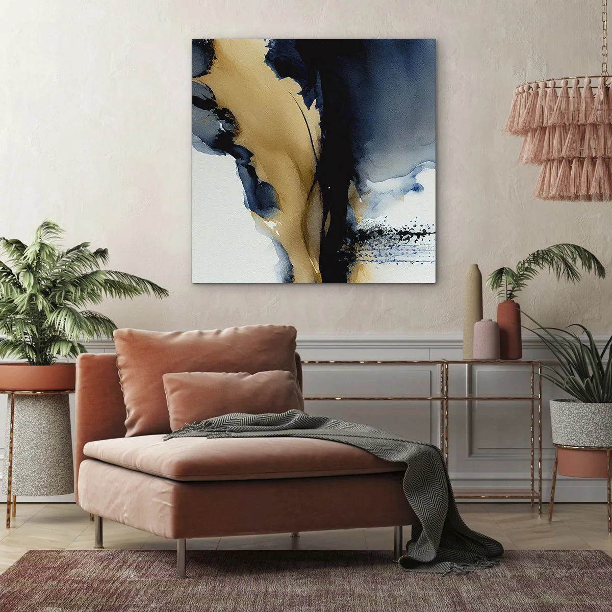 Bild auf Leinwand - Leinwandbild - Hinter dem Vorhang - 60x60 cm
