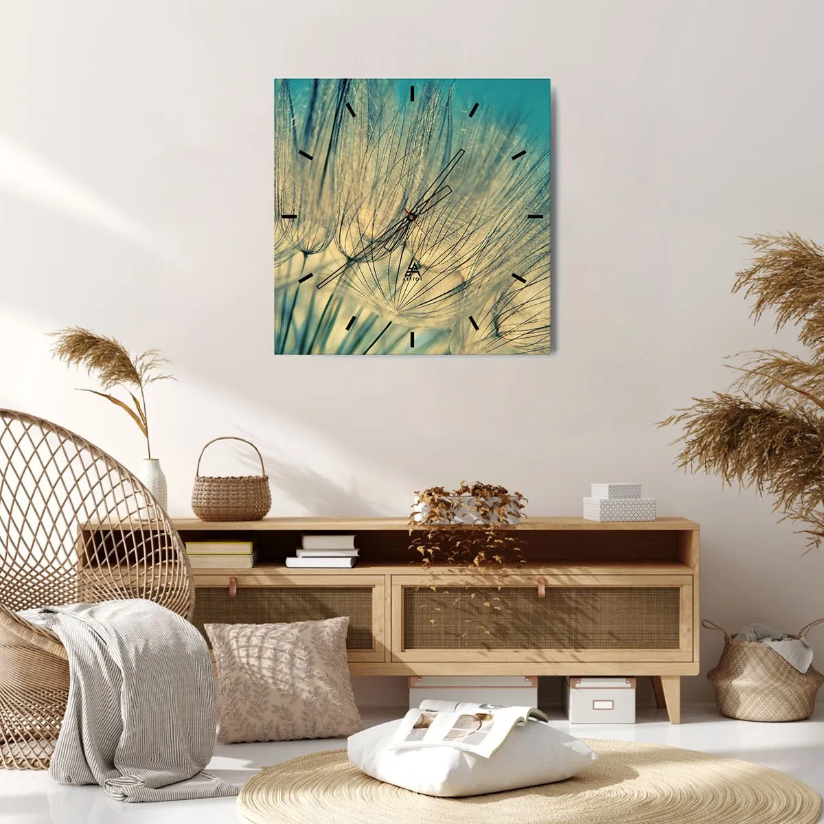 Wanduhr - Glasuhr - In Erwartung des Windes - 40x40 cm