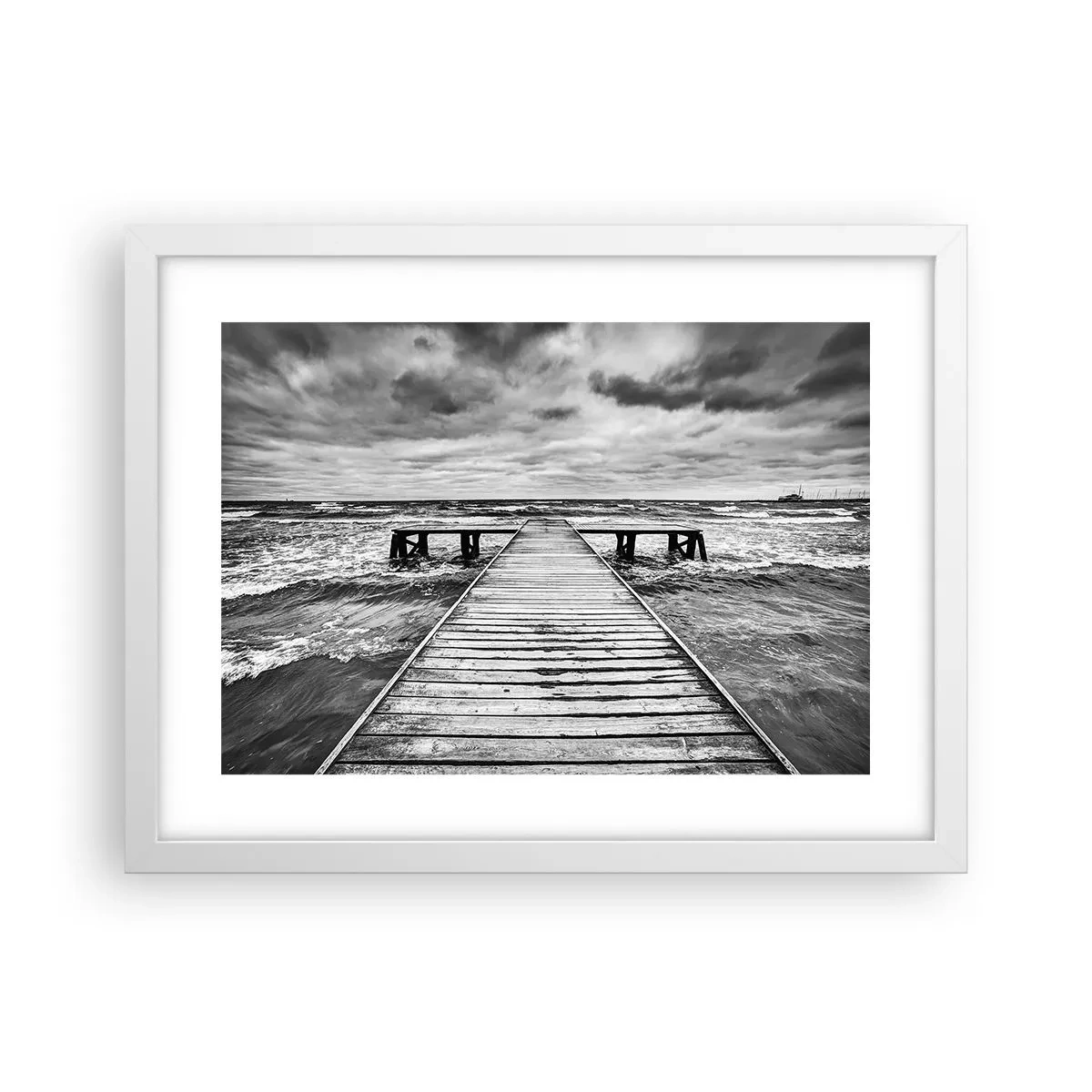 Poster in einem weißen Rahmen - Ich warte darauf, dass der Wind wegjagt... - 40x30 cm