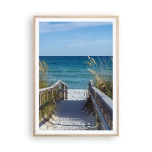 Poster in einem Rahmen aus heller Eiche - In der Sonne, im Wind - 70x100 cm