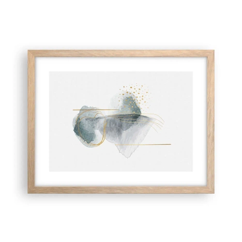 Poster in einem Rahmen aus heller Eiche - Über das Verhältnis von Grau und Gold - 40x30 cm