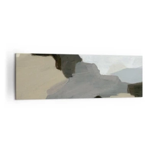 Bild auf Leinwand - Leinwandbild - Abstrakte Formen in Beige-, Braun- und Grautönen - 160x50cm - Abstraktion: Scheideweg des Graus - Moderne Wanddekoration für Wohnzimmer und Schlafzimmer ARTTOR