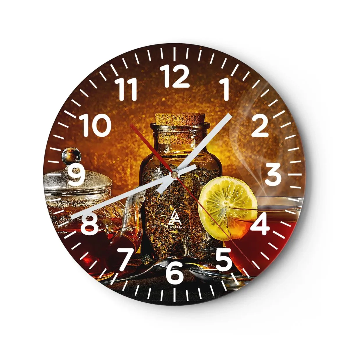 Wanduhr - Glasuhr - Im Stil der niederländischen Meister - 30x30 cm