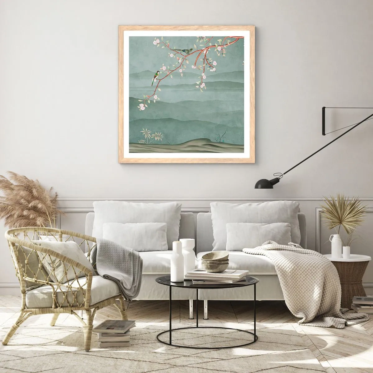 Poster in einem Rahmen aus heller Eiche - Frühling, oh, du bist es - 40x40 cm