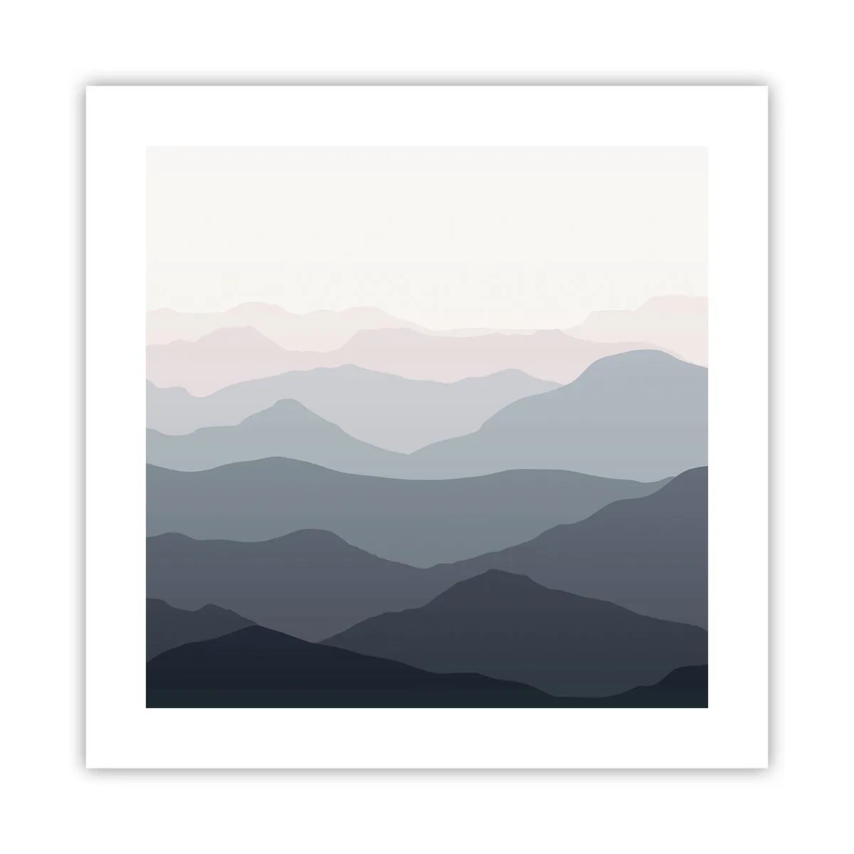 Poster - Wellen der Berge - 40x40 cm