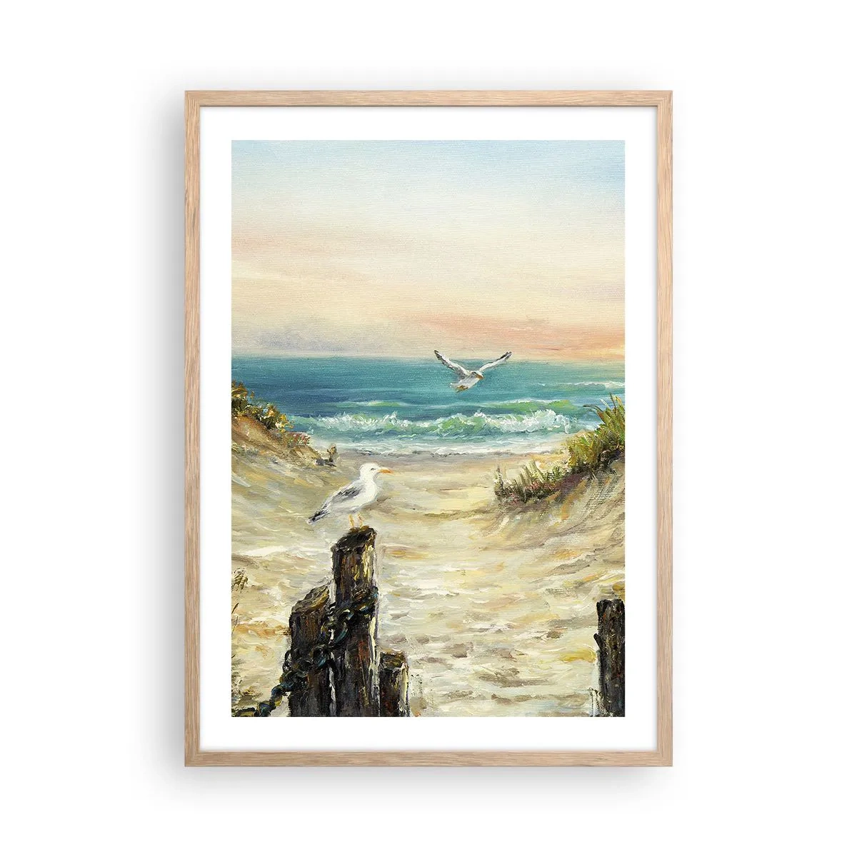 Poster in einem Rahmen aus heller Eiche - Windlose Abgeschiedenheit - 50x70 cm