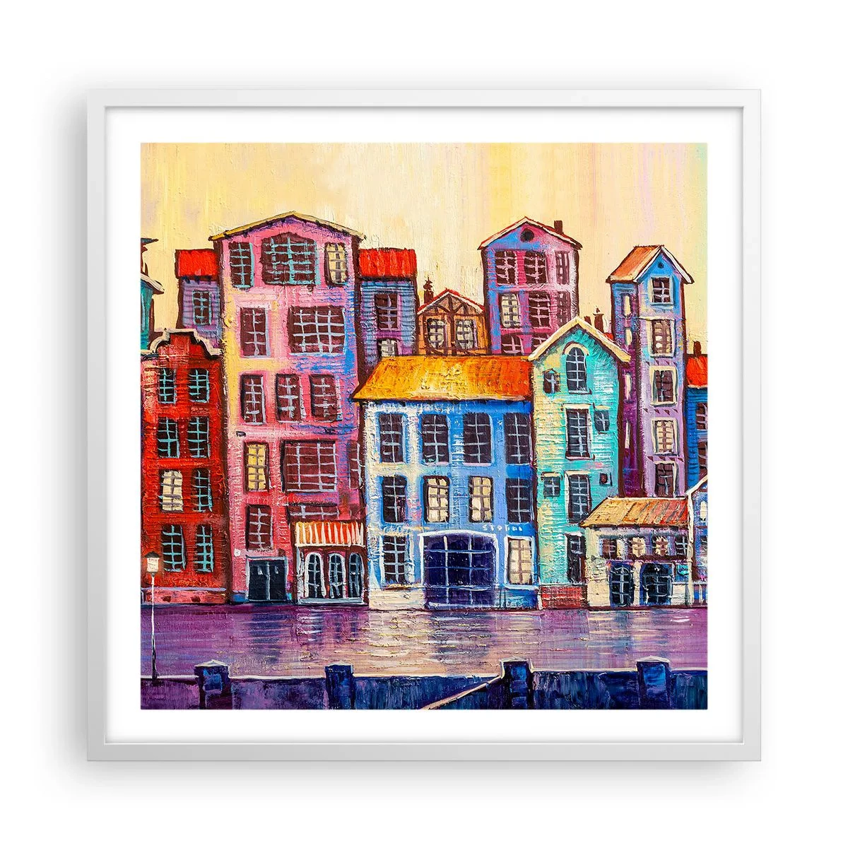 Poster in einem weißen Rahmen - Stadt wie aus einem Märchen - 60x60 cm