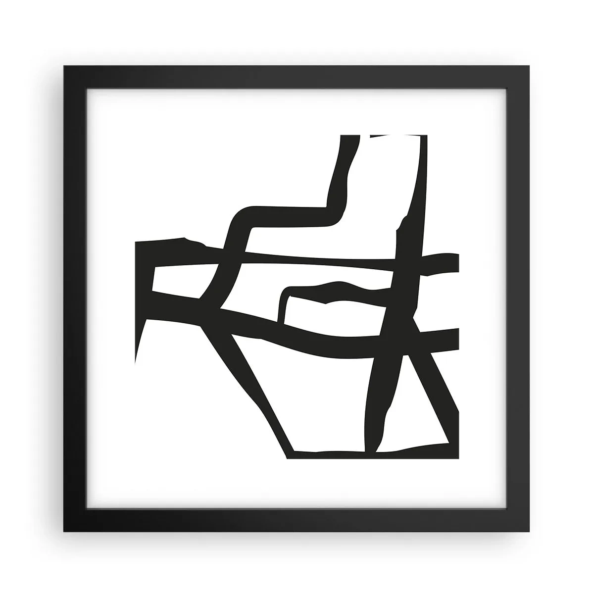 Poster in einem schwarzem Rahmen - Schwarz-Weiß-Design - 30x30 cm