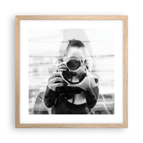 Poster in einem Rahmen aus heller Eiche - Schöpfer und Material - 40x40 cm