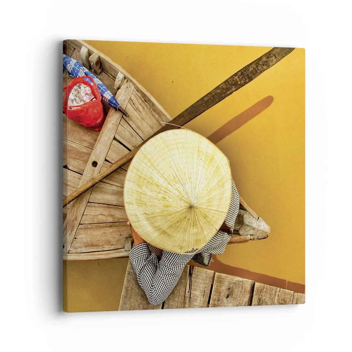 Bild auf Leinwand - Leinwandbild - Leben am Gelben Fluss - 40x40 cm