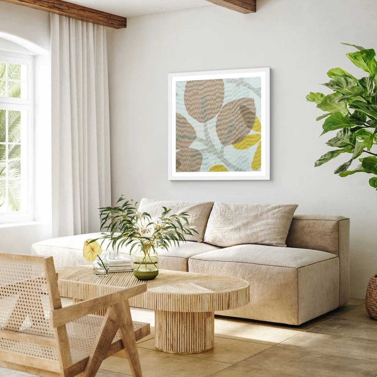 Poster in einem weißen Rahmen - Komposition in voller Sonne - 60x60 cm