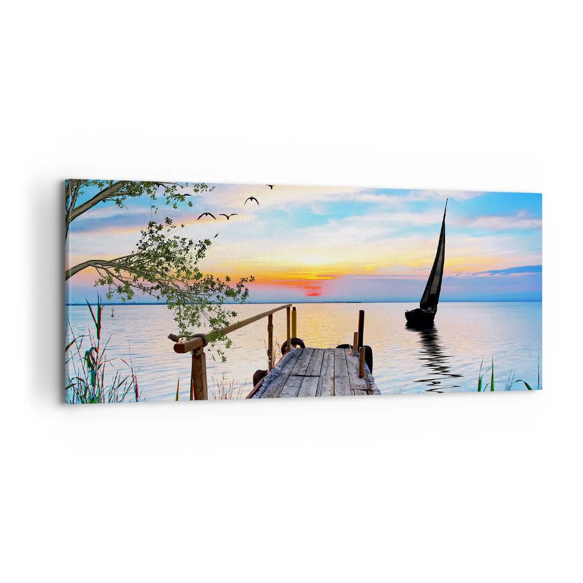 Bild auf Leinwand - Leinwandbild - Guten Abend - 100x40 cm