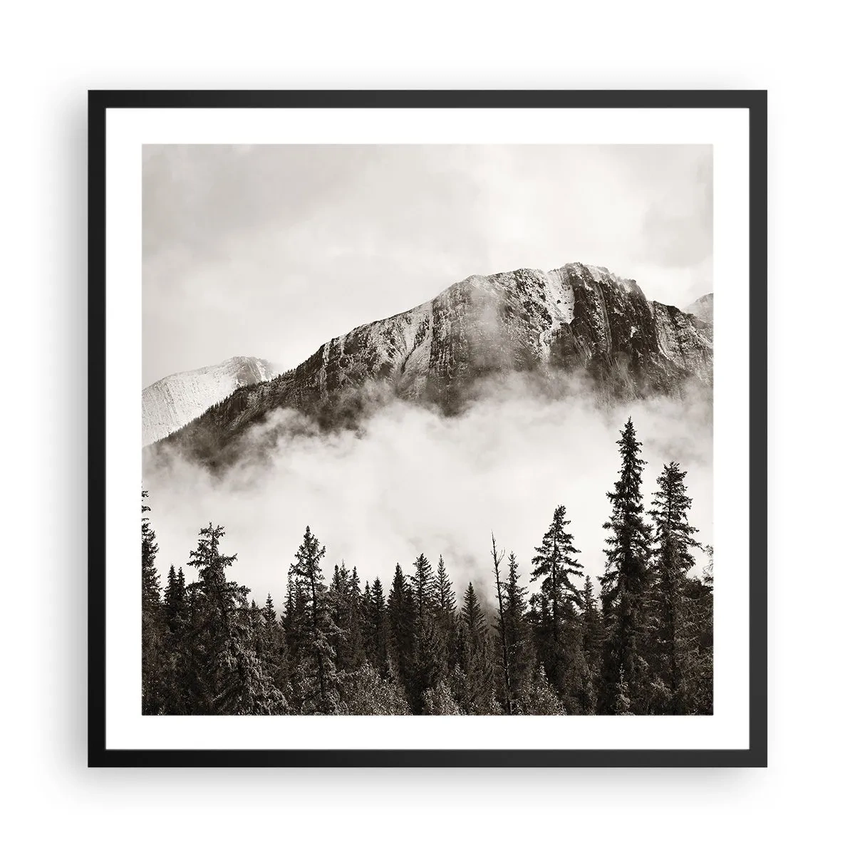 Poster in einem schwarzem Rahmen - Lineal aus Granit - 60x60 cm