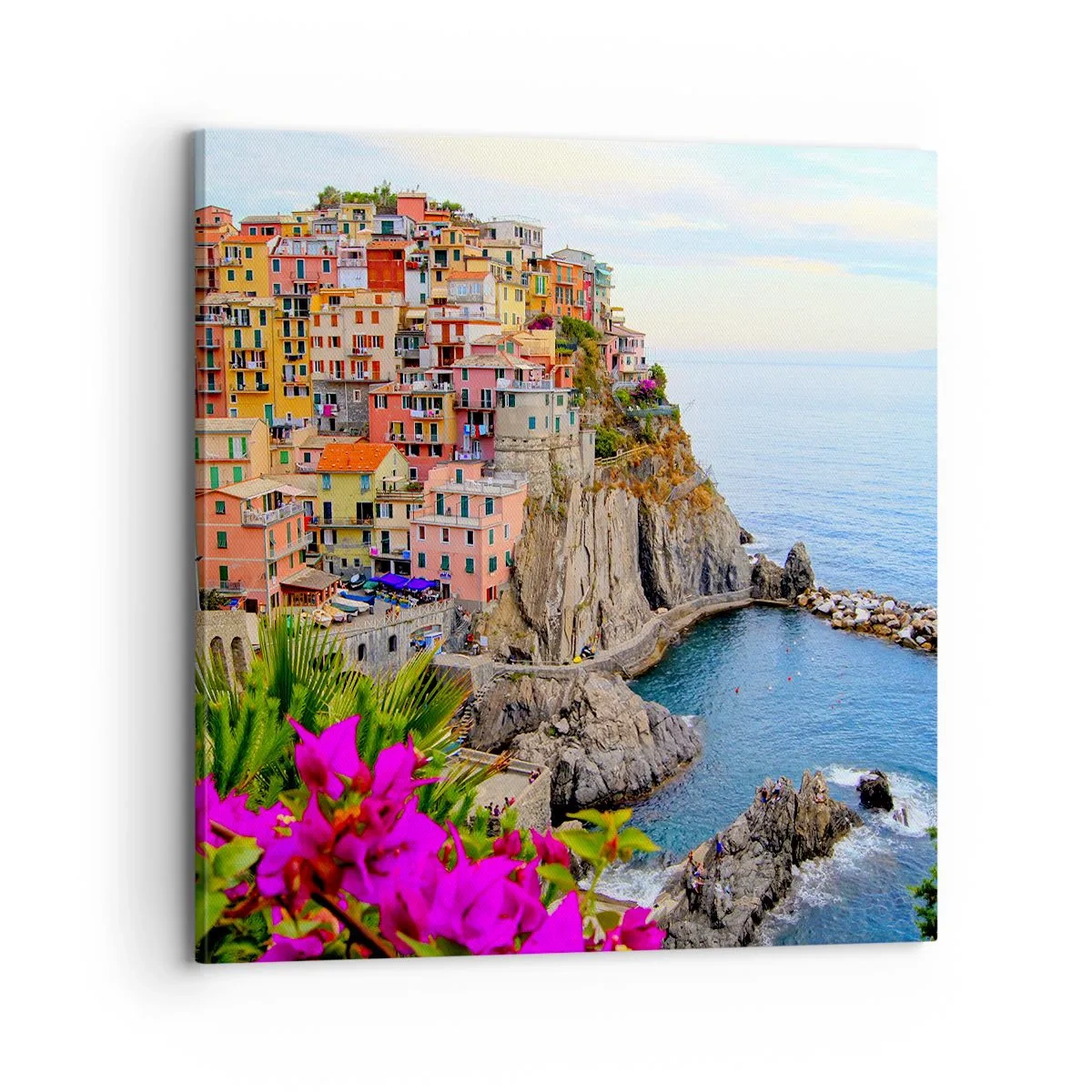 Bild auf Leinwand - Leinwandbild - Lachende Stadt - 70x70 cm