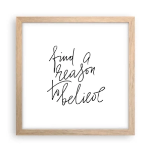 Poster in einem Rahmen aus heller Eiche - Es ist möglich - 30x30 cm